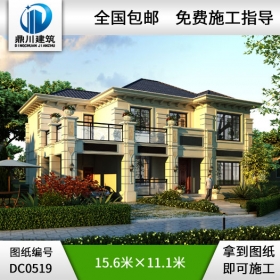 歐式二層帶車庫和露臺(tái)農(nóng)村自建房屋設(shè)計(jì)圖紙_農(nóng)村二層別墅設(shè)計(jì)圖紙,鼎川建筑