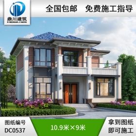 新農(nóng)村二層帶露臺(tái)簡(jiǎn)約型小別墅設(shè)計(jì)圖紙_農(nóng)村兩層自建房設(shè)計(jì),鼎川建筑