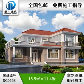 新農(nóng)村二層帶露臺(tái)簡(jiǎn)約型自建房小別墅圖紙_農(nóng)村兩層別墅設(shè)計(jì),鼎川建筑